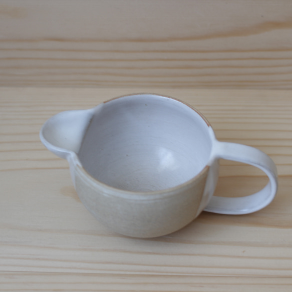 陶器　育てるウツワ ミルクピッチャー 大きめ 茶 地シリーズ 3枚目の画像