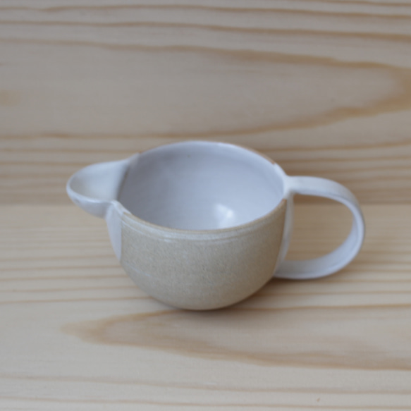 陶器　育てるウツワ ミルクピッチャー 大きめ 茶 地シリーズ 2枚目の画像
