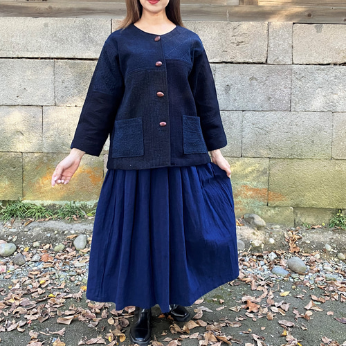 庄内刺し子ジャケット】夢屋家一点物オリジナル羽織物ミセス50代60