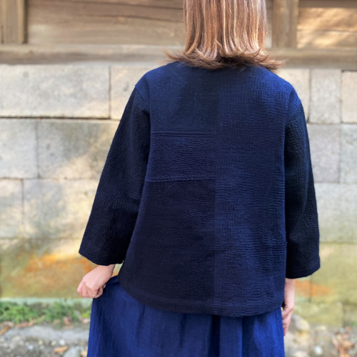 庄内刺し子ジャケット】夢屋家一点物オリジナル羽織物ミセス50代60