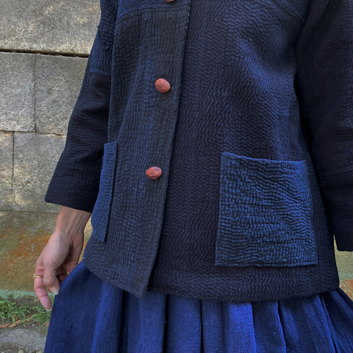 庄内刺し子ジャケット】夢屋家一点物オリジナル羽織物ミセス50代60