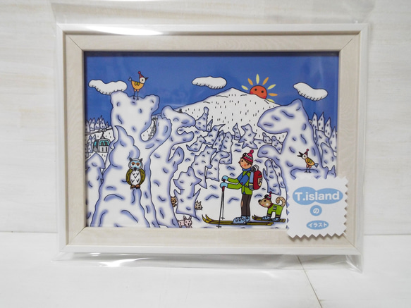 ＊樹氷と動物たち＊『一年中スキー場気分♥』ほっこりアートで冬を過ごす！〜フォトフレーム付Creema限定（送料無料） 5枚目の画像