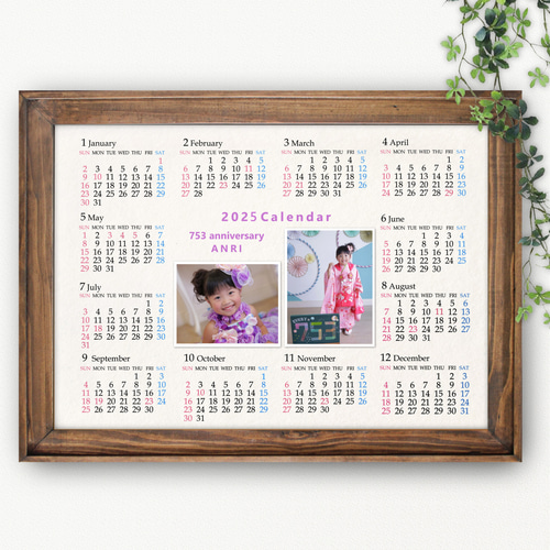 no50 A3 A4 2026年 1月始まり 写真入り カレンダー 令和8年 高品質写真