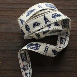 【約寬18mm/#001紅淺藍】No.4438歐洲錨紋Tyrolean tape Jacquard ribbon Woven r 第8張的照片