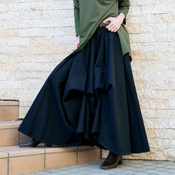 販売枚数1500枚突破＊再販×6回【自由にアレンジスカート】動くたびに美シルエット＊サーキュラースカート＊black 7枚目の画像