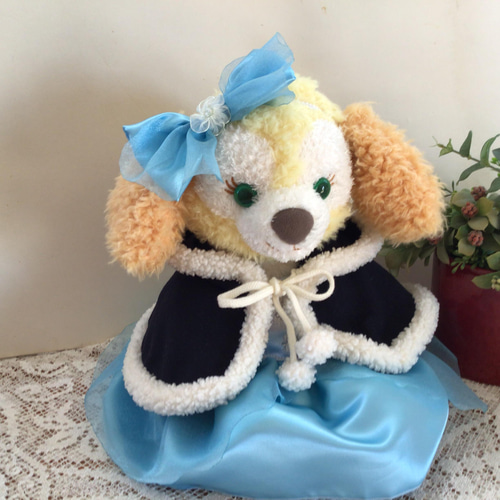 ジェラトーニ、クッキーアン 紺色ポンチョ ダッフィー コスチューム 服