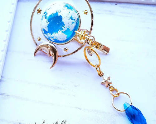 ハンドメイド　蓄光　ギャラクシーポニーフック fa7abcf5b6bd10ac2570f4ca9454df