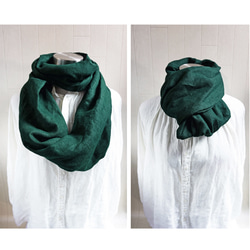&lt;Made-to-Order&gt;秋冬保暖拉絨亞麻圍脖綠色 第3張的照片