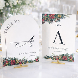 テーブルナンバー クリスマス 結婚式 お洒落 可愛い 冬 ゲストテーブル