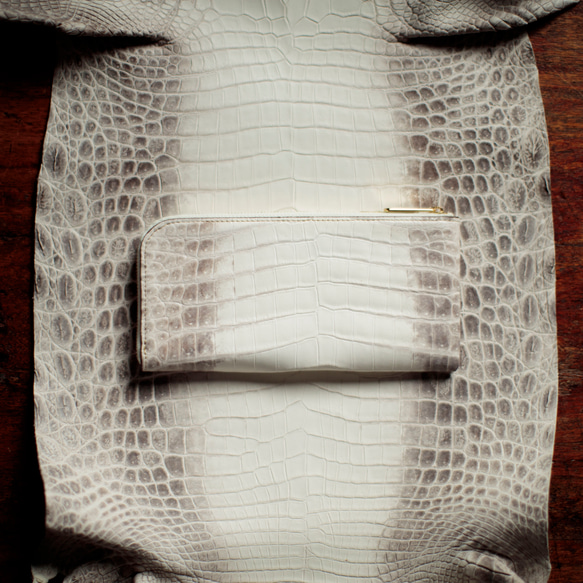 【終身免費保修】L型拉鍊長錢包喜馬拉雅鱷魚皮/W0092201hcnaZ 第4張的照片