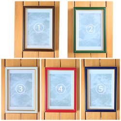 《送料無料》マット付き木目調アルミフレーム(ポストカードサイズ)4色各1個限定販売 5枚目の画像