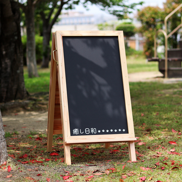 天然杉でつくるcafe風立て看板【黒板Mixタイプ】サインボード　ショップボード　ブラックボード　アンティーク 11枚目の画像