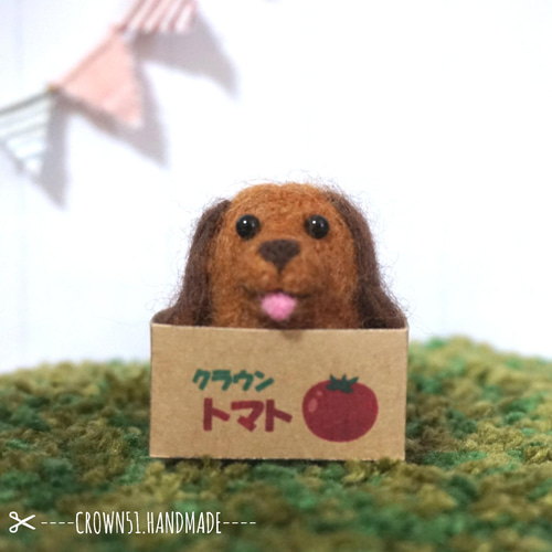 ウチの子セミオーダー)箱入りペットちゃん 犬猫マスコット 羊毛