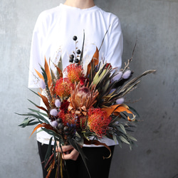 テラコッタカラーのドライフラワーブーケ ウェディングブーケ ブーケ