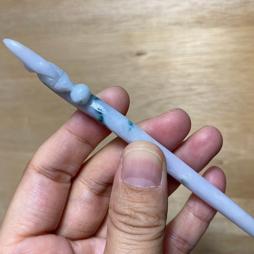 Z23 簪 ミャンマー産 天然 A貨 本翡翠 1本 簪 ほうおう 鳳凰 かんざし 
