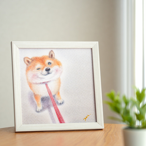 パステル画（原画）わんこ。 パステル画原画】チワワ犬