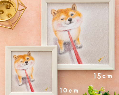 パステル画（原画）わんこ。 パステル画原画】チワワ犬