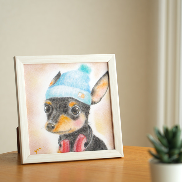 【複製画】「ミニチュアピンシャー」　犬　パステルアート　動物　イラスト 3枚目の画像