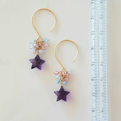 Twinkle☆紫水晶星星耳環/耳釘 第6張的照片