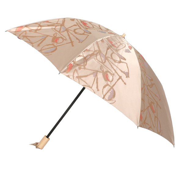 【晴雨兼用折りたたみ傘】槇田商店×Aneqdot 踊る：ピンク 4枚目の画像