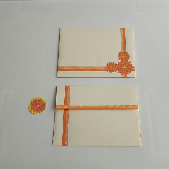 オレンジ花２～レターセット２点～ 8枚目の画像