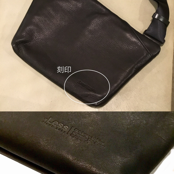 着る感覚で持つ 薄マチ 牛革ボディショルダーバッグ／レスデザイン-Less(レス)／神戸元町革鞄 11枚目の画像