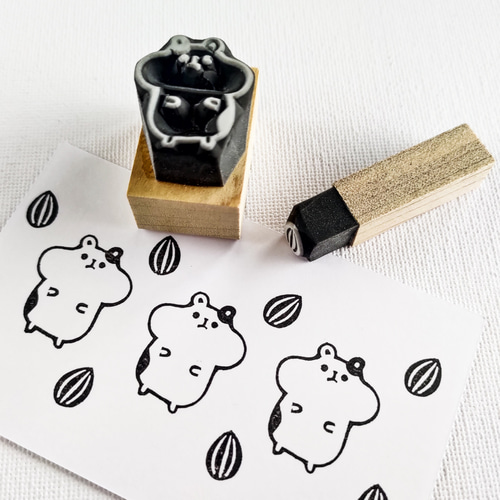 2020年干支・ハムスターとヒマワリの種セット はんこ・スタンプ