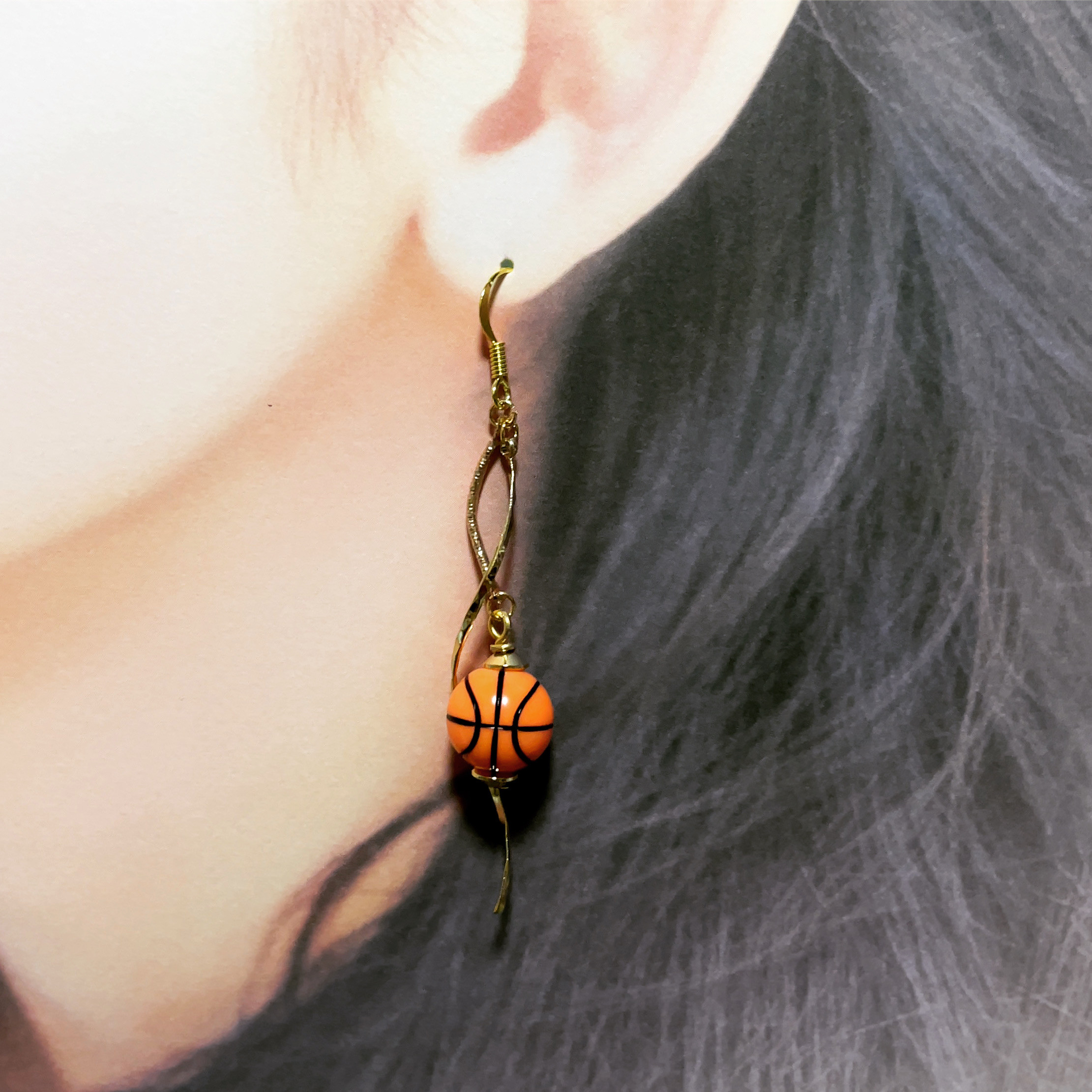 バスケットボールイヤリングorピアス ピアス（フック・チェーン