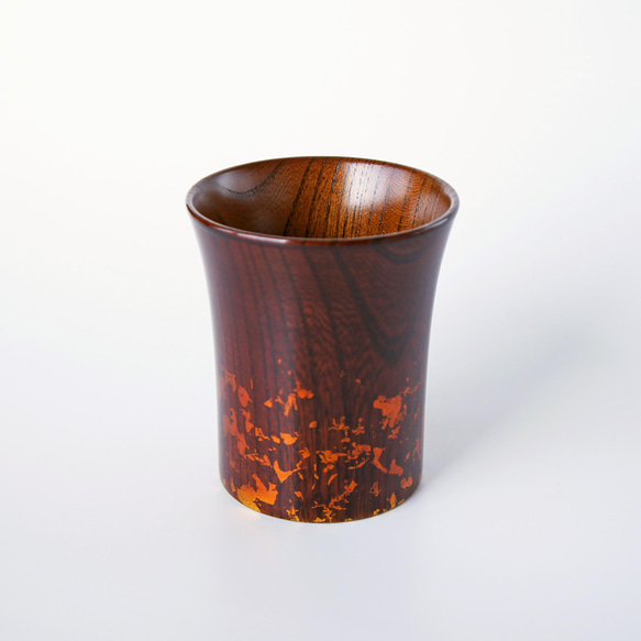 漆塗りカップ「箔みやび・茶」小 2枚目の画像