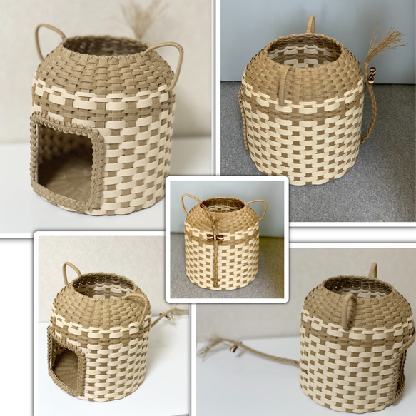 【受注製作】オリジナルにゃんちぐら♡上から下から楽しめる 持ち運び便利な猫耳 猫じゃらしにもなる尻尾がcute♡ 2枚目の画像