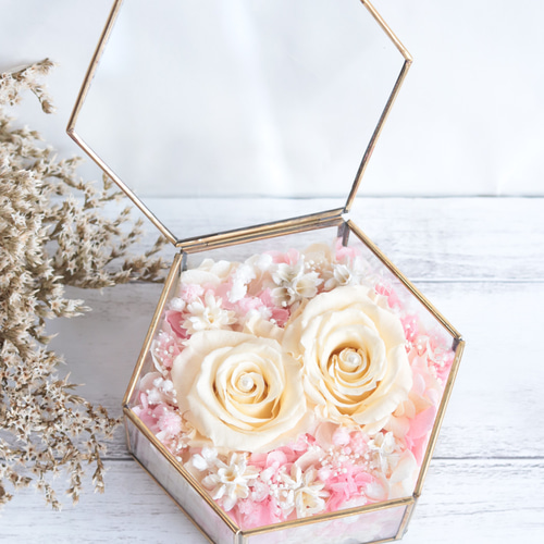 自分で選べるセミオーダー＊大輪のバラのアンティークガラスのリング