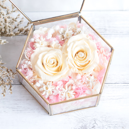 自分で選べるセミオーダー＊大輪のバラのアンティークガラスの