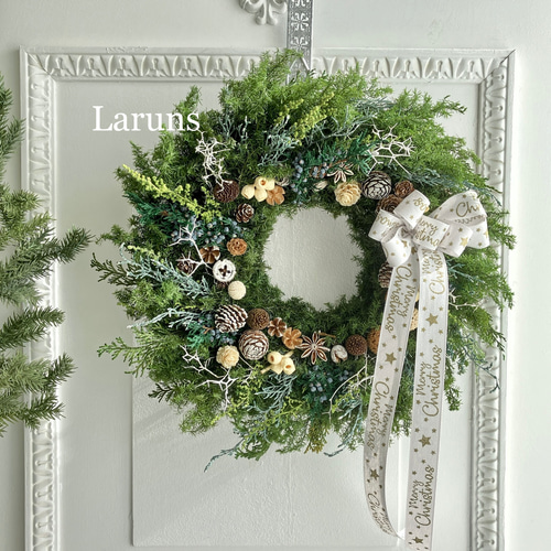 北国の森のクリスマスリース（大） 針葉樹の森のボタニカルクリスマス