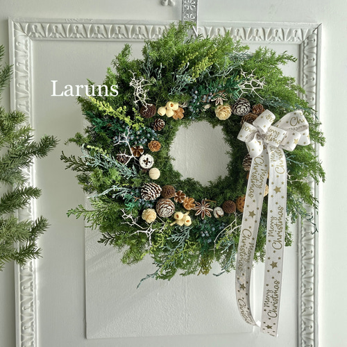 北国の森のクリスマスリース（大） 針葉樹の森のボタニカルクリスマス