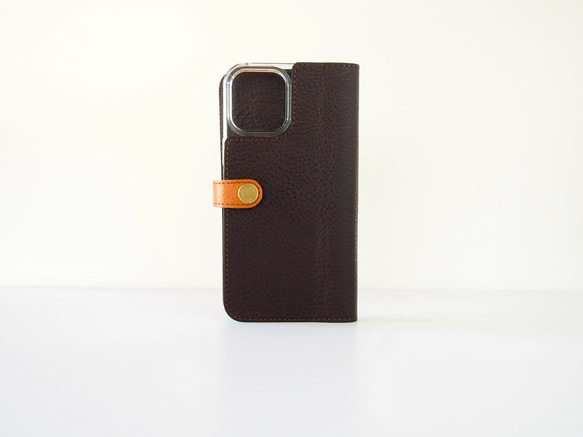 “ Kero Phone” iPhone SE第二代兼容的棕色和深棕色青蛙智能手機套筆記本型保護套 第2張的照片