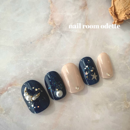 ネイルチップ スターネイル 淡色ネイル 鬱陶し 月ネイル 