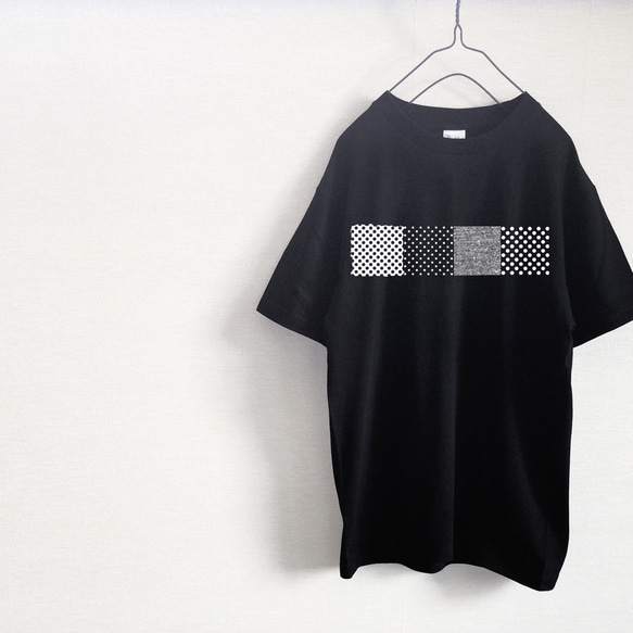 「ichimatsu」市松　メンズ・レディース　Tシャツ（黒・ネイビー） 2枚目の画像