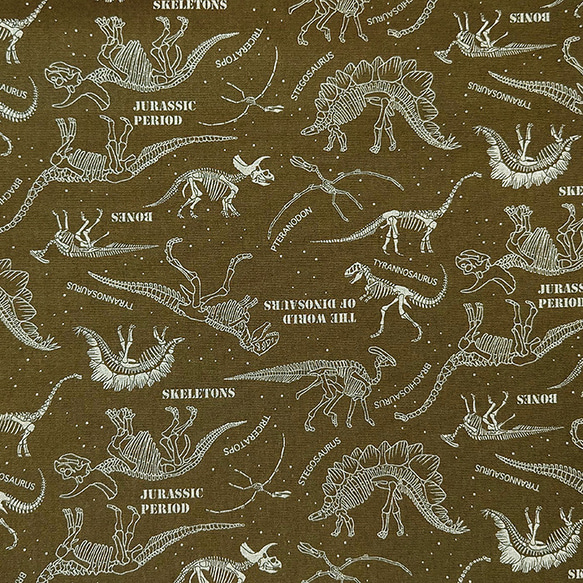 オックス 生地 布【50×110cm】恐竜 ダイナソー 化石 かっこいい 男の子 入園グッズ 4枚目の画像