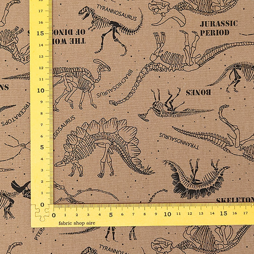 オックス 生地 布【50×110cm】恐竜 ダイナソー 化石 かっこいい 男の子