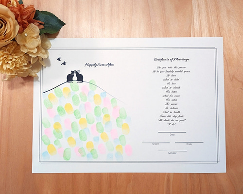 結婚証明書＆ウェディングツリー～お花畑のプロポーズ～ A4