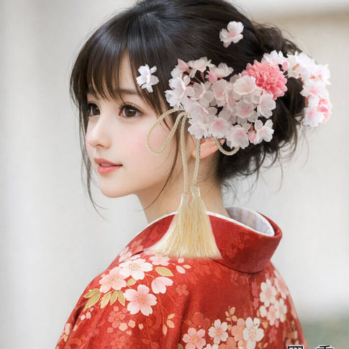髪飾り 桜 さくら 染井吉野A 造花 タッセル Uピン ワイヤー 結婚式