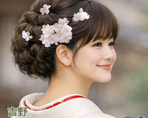 髪飾り 桜 さくら 染井吉野C 造花 ワイヤー 結婚式 成人式 浴衣 送料