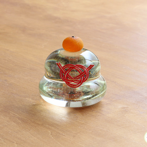 つやつやガラスの鏡餅【台座無し】 鏡餅 308硝子工房 通販 8110990