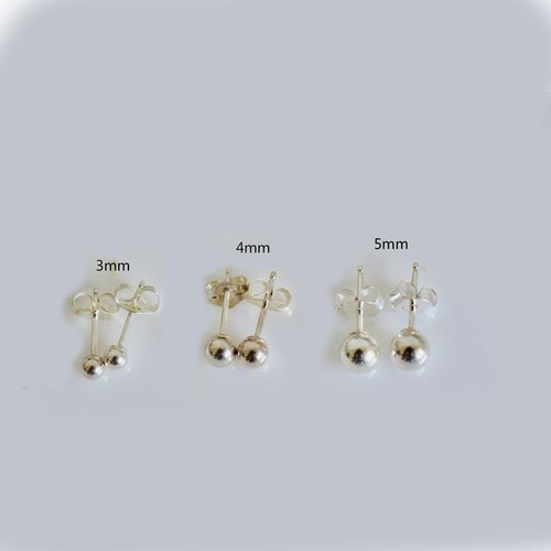 6001 3ペア＝1800円 925シルバーピアス 丸玉ピアス 3mm 4mm 5mm