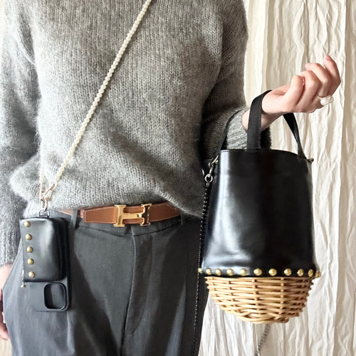 Ribbon bバスケットバッグ美品！ ヴェロニクバスケット かごバッグ Ribbon b 通販 8115539