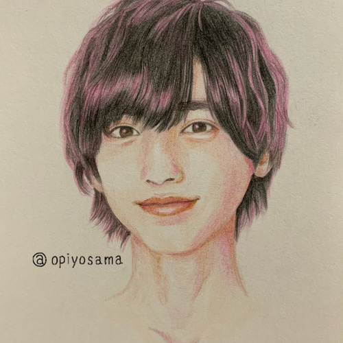 似顔絵】肖像画リアル / 1人用 / ハガキサイズ その他アート