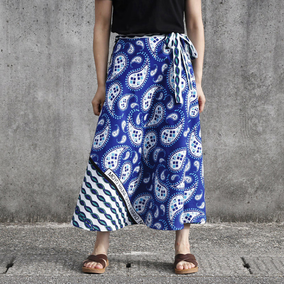 カンガの巻きスカート｜アフリカ布スカート ロングスカート アフリカンプリント 