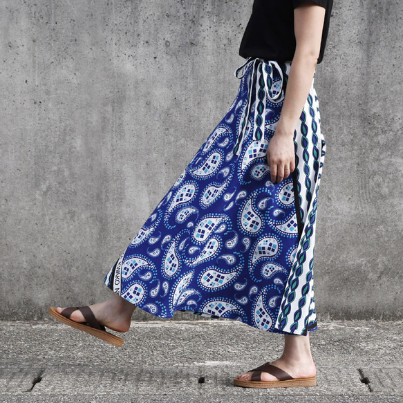 カンガの巻きスカート｜アフリカ布スカート ロングスカート アフリカンプリント 