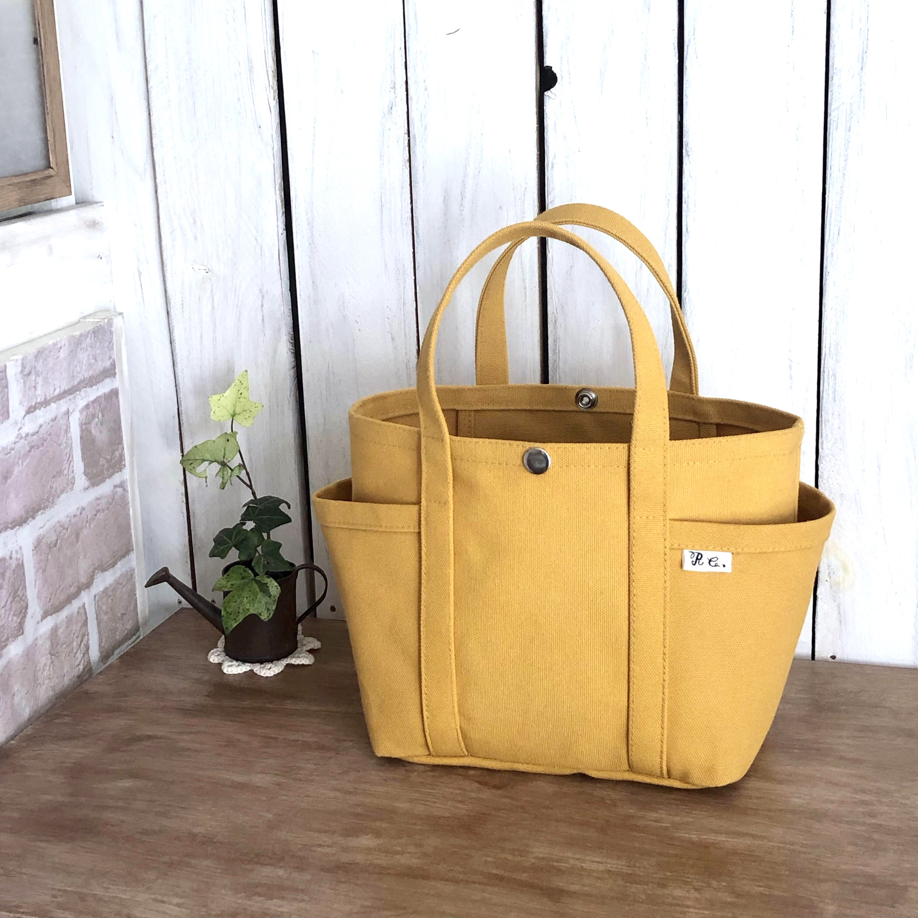 かわいい帆布トートS〈マスタード〉