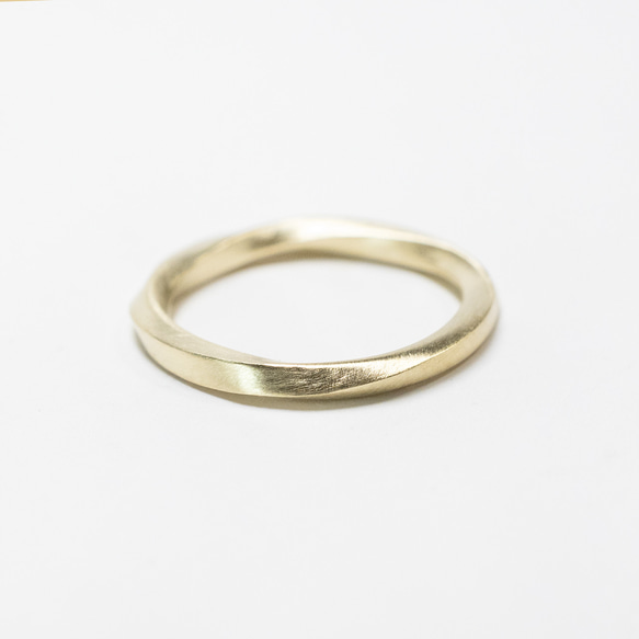 つや消し ブラスツイストリング 2.0mm幅 マット 真鍮｜BRASS RING 指輪 シンプル アクセサリー｜190 5枚目の画像